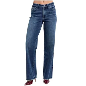 NEW Judy Blue Full Size Raw Hem Mid Rise Jeans