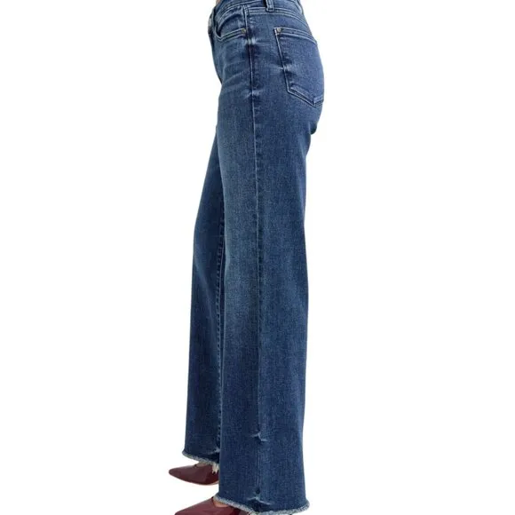 NEW Judy Blue Full Size Raw Hem Mid Rise Jeans