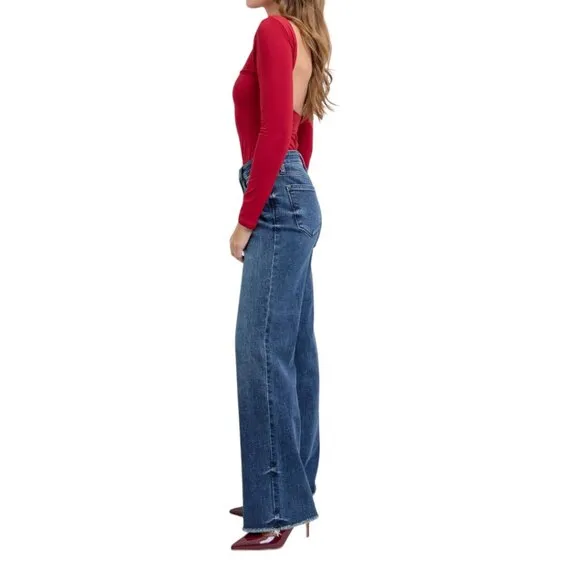 NEW Judy Blue Full Size Raw Hem Mid Rise Jeans