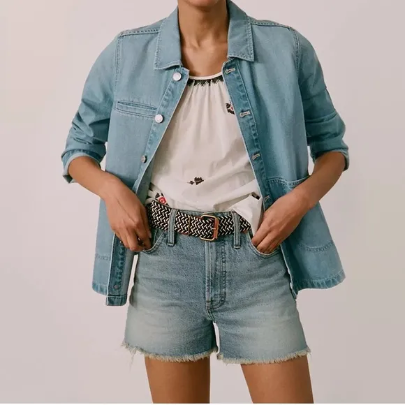 NWT Madewell The Perfect Jean Short in Balsam Wash: TENCEL™