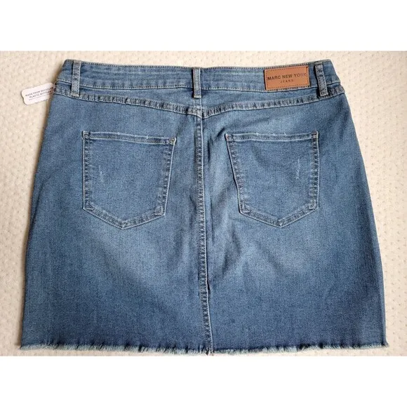 NWT Marc New York Jeans Destructed High Rise Mini Skirt Stretch Denim $59, 14