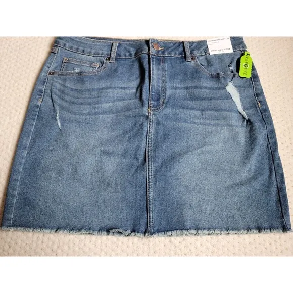 NWT Marc New York Jeans Destructed High Rise Mini Skirt Stretch Denim $59, 14