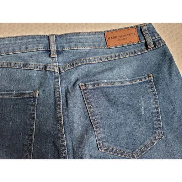 NWT Marc New York Jeans Destructed High Rise Mini Skirt Stretch Denim $59, 14