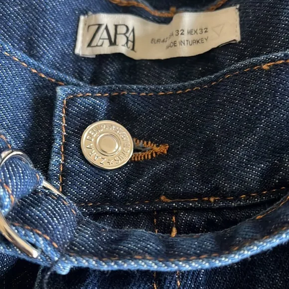 NWT ZARRA BLOGGERS FAV WIDE LEG SLOUCHY RELAX FIT HIGH WAISTED BELTED JEANS