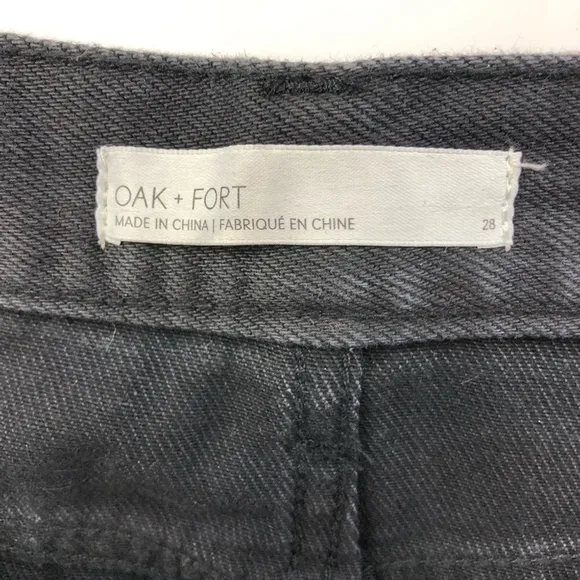 Oak   Fort black straight leg 100% cotton pant 28”