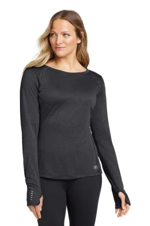 OGIO Women's Long Sleeve Pulse Crew. LOE321 Blacktop