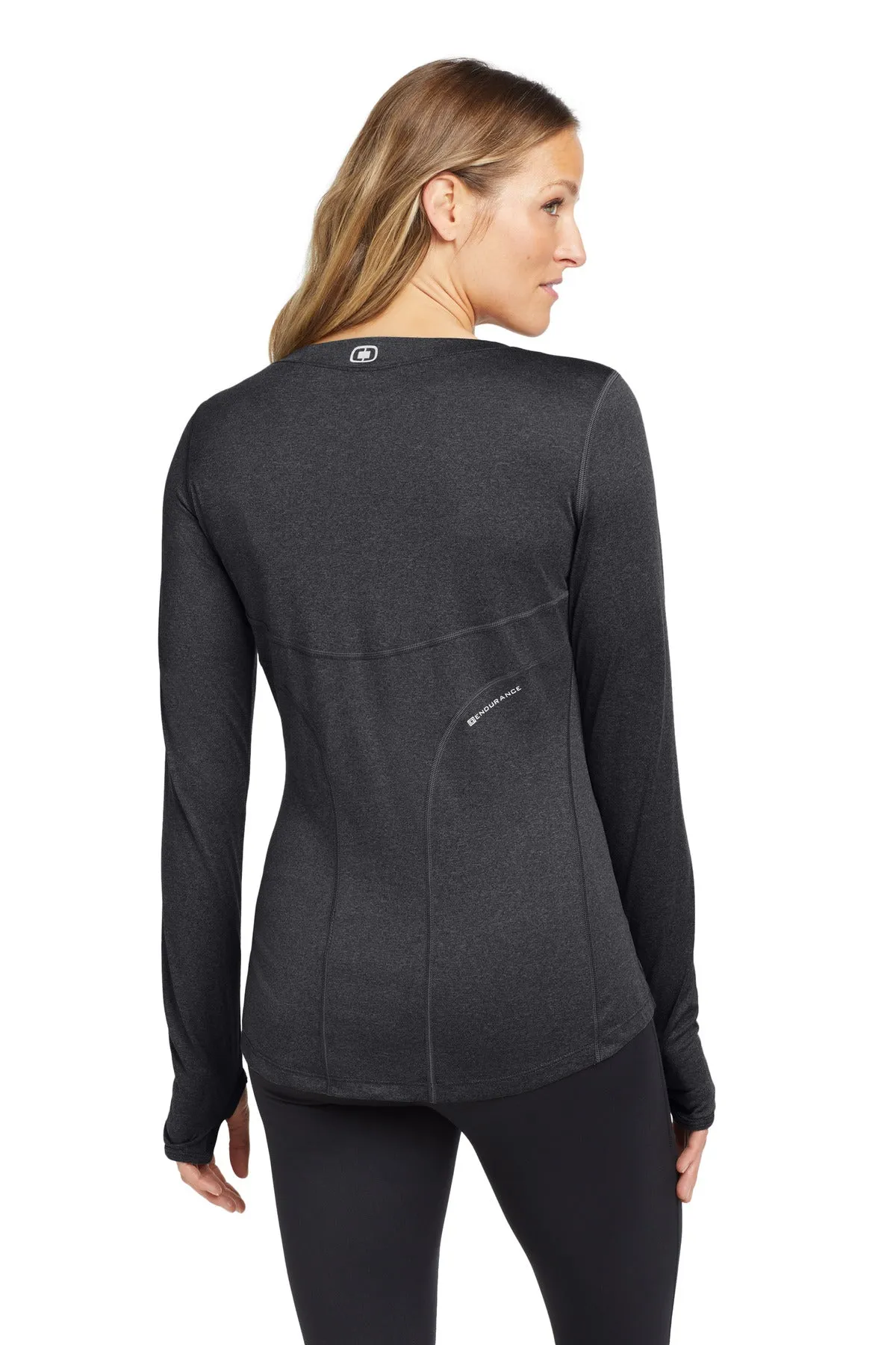 OGIO Women's Long Sleeve Pulse Crew. LOE321 Blacktop