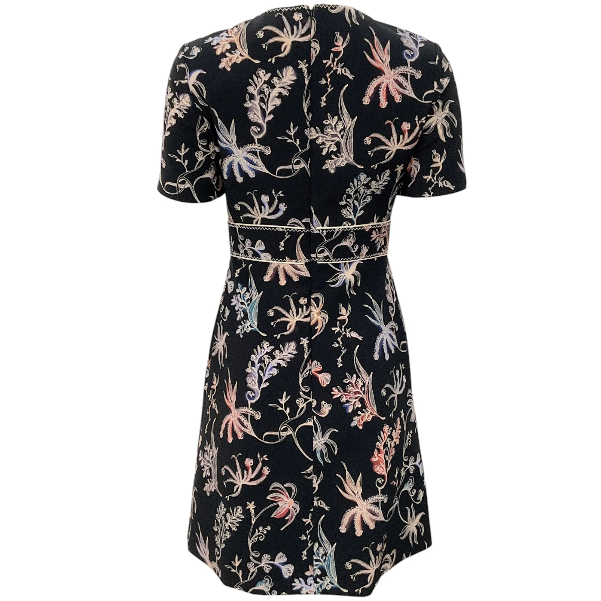 Peter Pilotto Black Floral Print Short Sleeve Dress