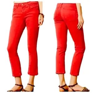 Pilcro Anthropologie Red Stet Fit Skinny Straight Jeans Sz 29