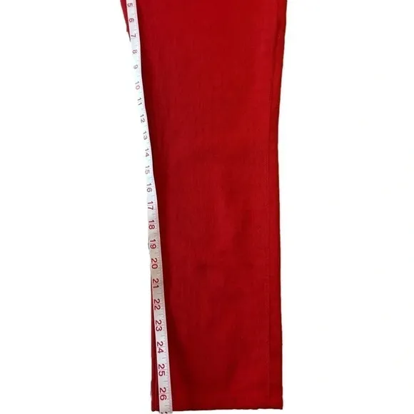 Pilcro Anthropologie Red Stet Fit Skinny Straight Jeans Sz 29