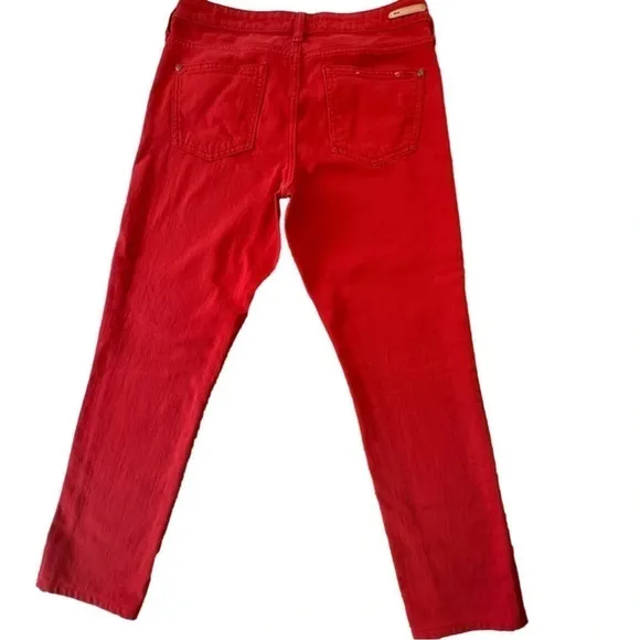 Pilcro Anthropologie Red Stet Fit Skinny Straight Jeans Sz 29