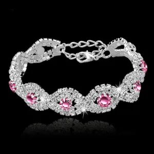 Pink Crystal Rhinestone Bracelet