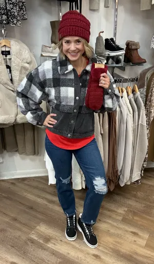 Plaid Denim Fleece