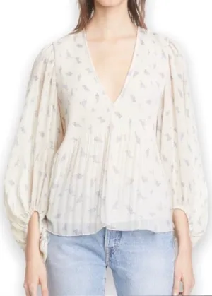 Pleated Georgette Top (Egret)