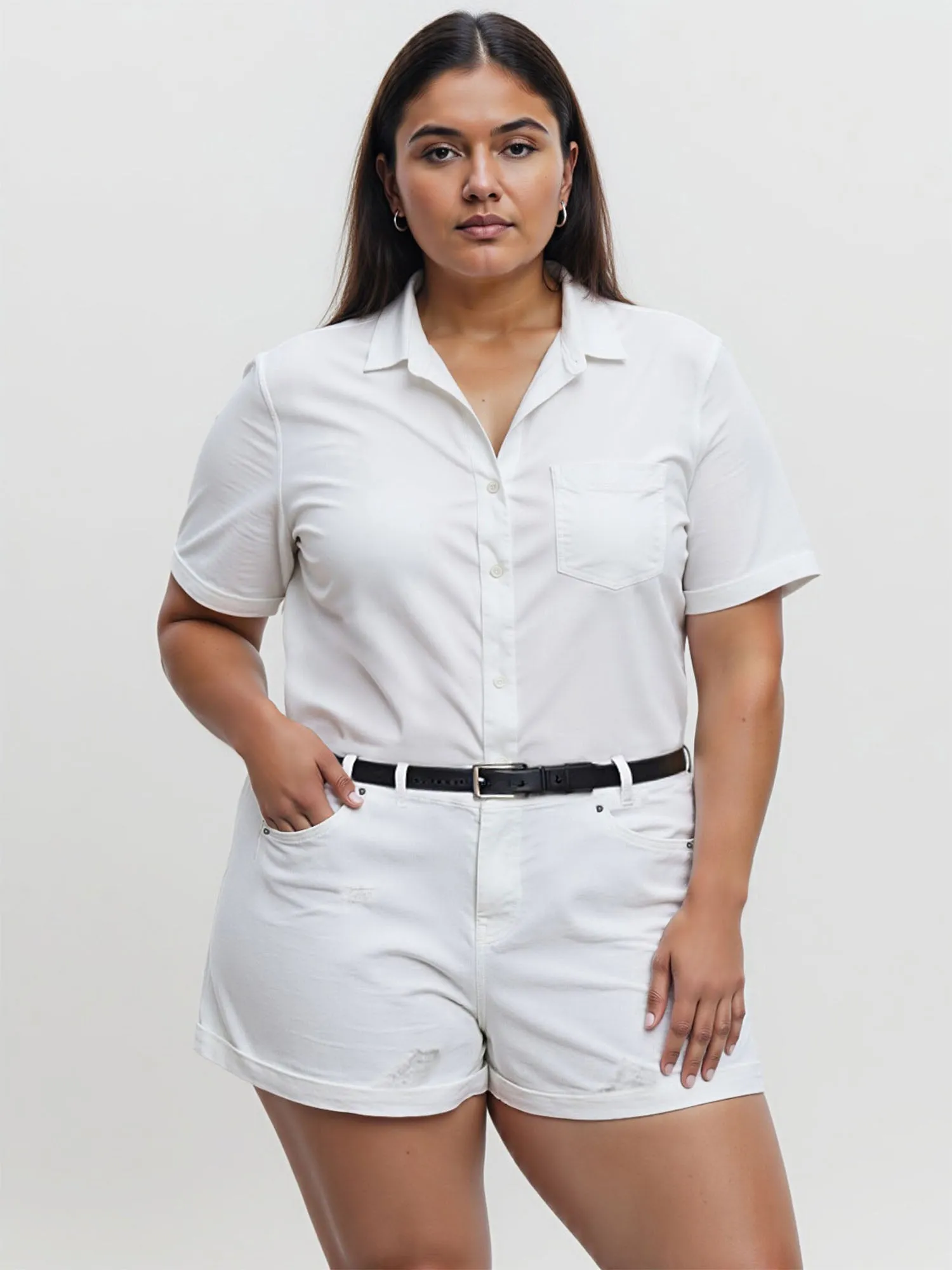 Plus High Waist 5" Essential Boyfriend Shorts