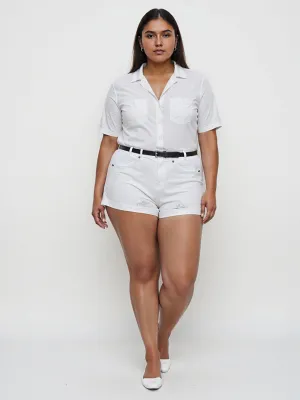 Plus High Waist 5" Essential Boyfriend Shorts