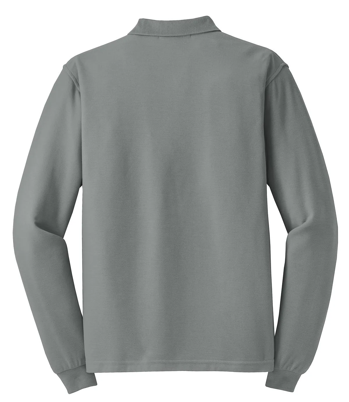 Port Authority Silk Touch Long Sleeve Polo.  K500LS Cool Grey