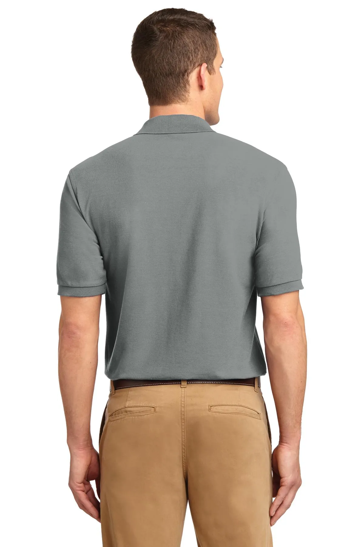 Port Authority Tall Silk Touch Polo.  TLK500 Cool Grey Tall
