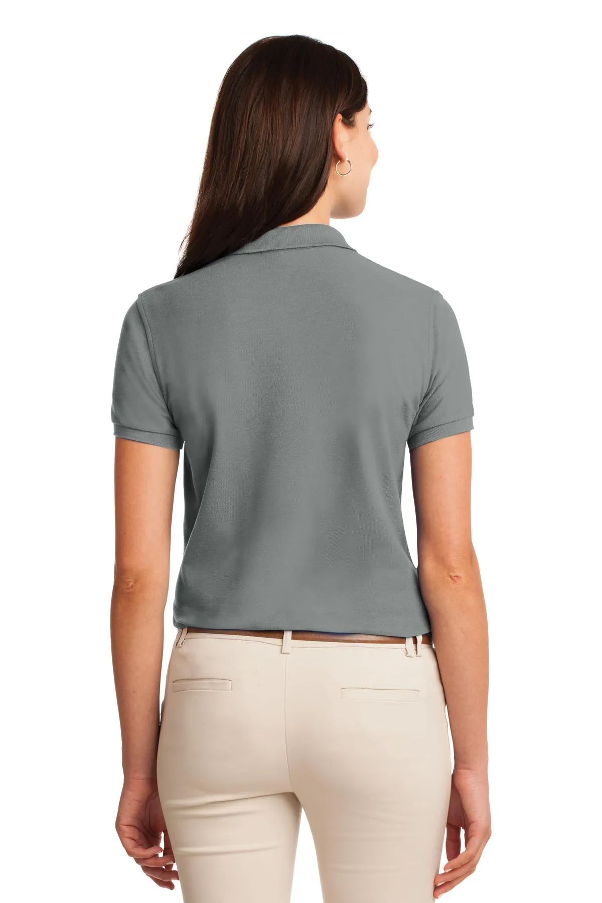 Port Authority Women's Silk Touch Polo.  L500 Cool Grey