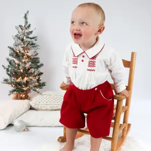 Pretty Originals Boys Red Shorts Set
