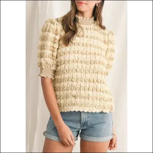 Puff Sleeve T-shirt: Beige  & Runway Ready (ish) at Needful Things! 🤣