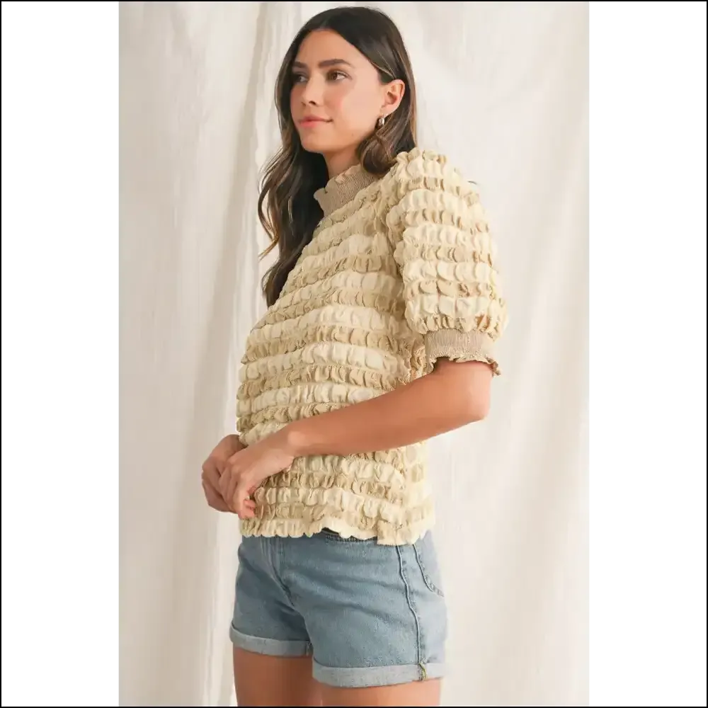 Puff Sleeve T-shirt: Beige  & Runway Ready (ish) at Needful Things! 🤣