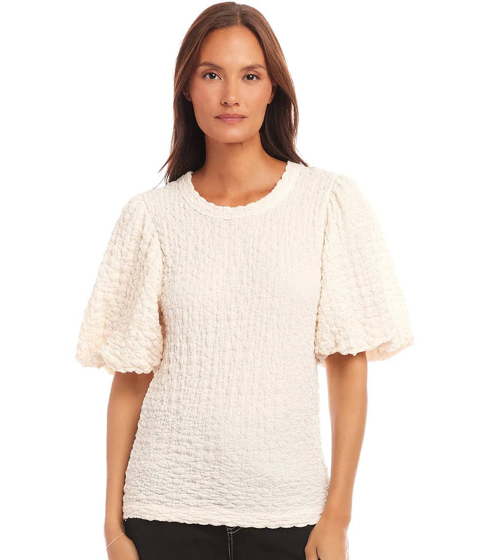 Puff Sleeve Textured Top