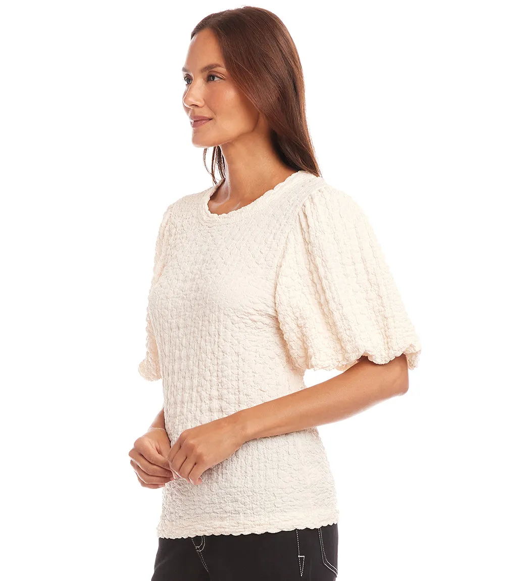 Puff Sleeve Textured Top