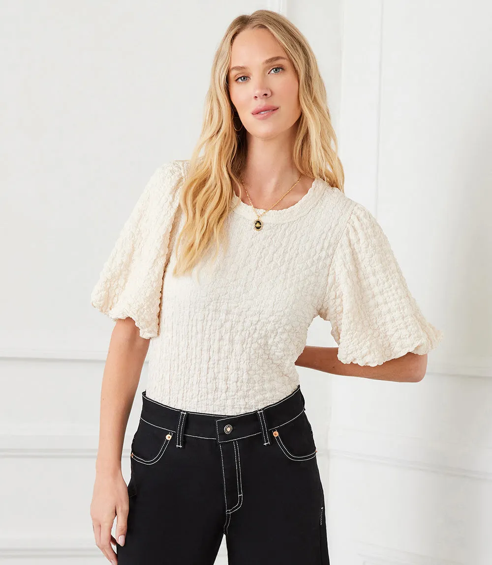 Puff Sleeve Textured Top