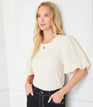 Puff Sleeve Textured Top