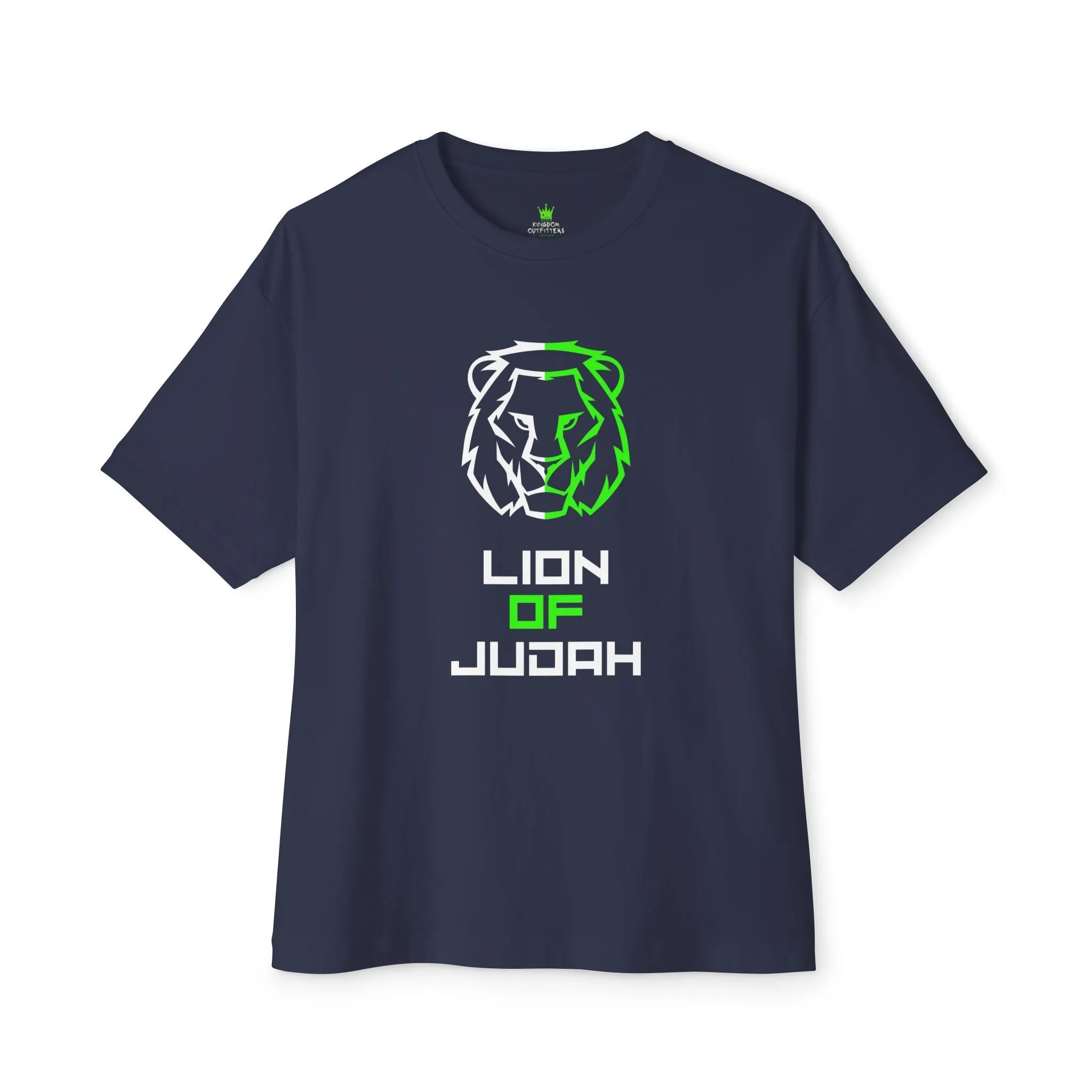 "Lion of Judah Oversized Drop Shoulder Heavyweight Boxy T-Shirt - Bold Faith Statement Tee"