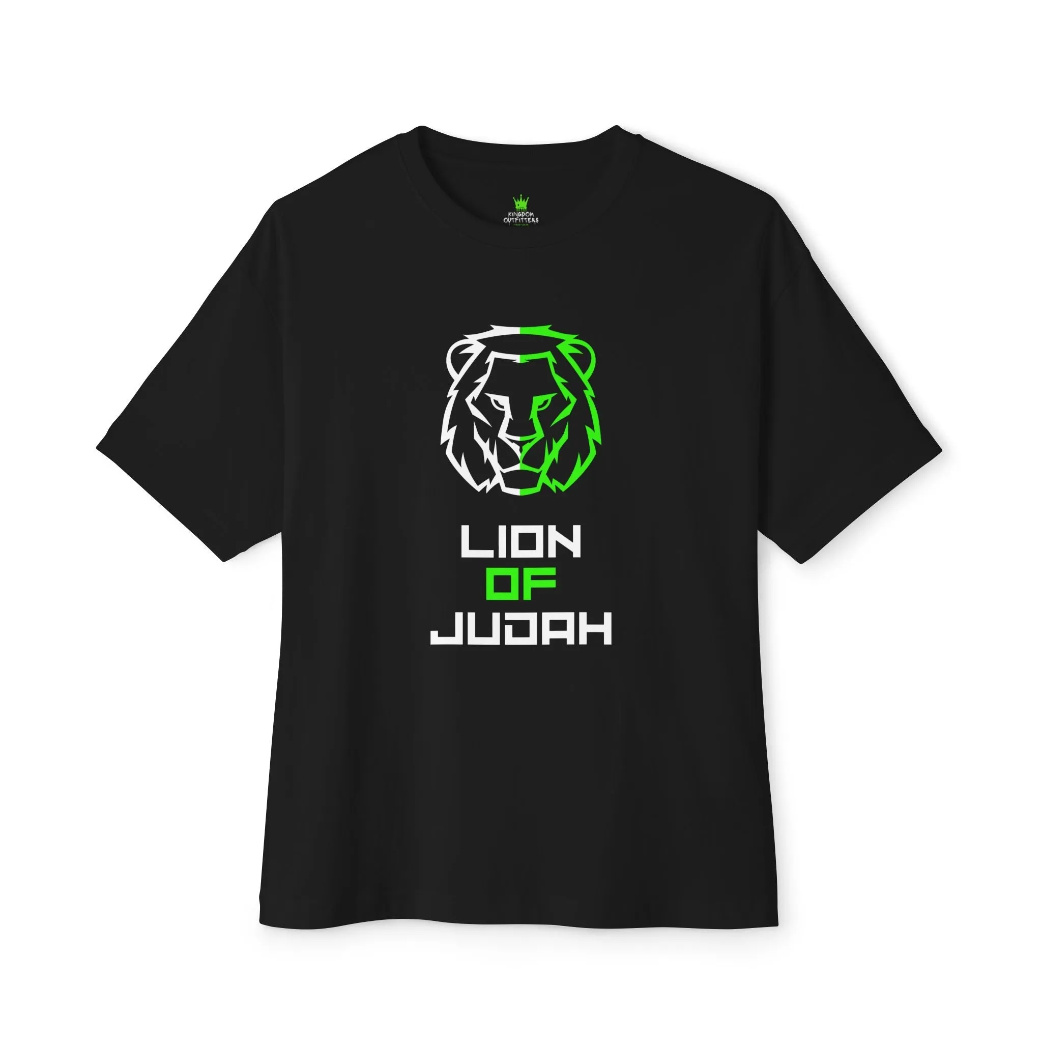 "Lion of Judah Oversized Drop Shoulder Heavyweight Boxy T-Shirt - Bold Faith Statement Tee"