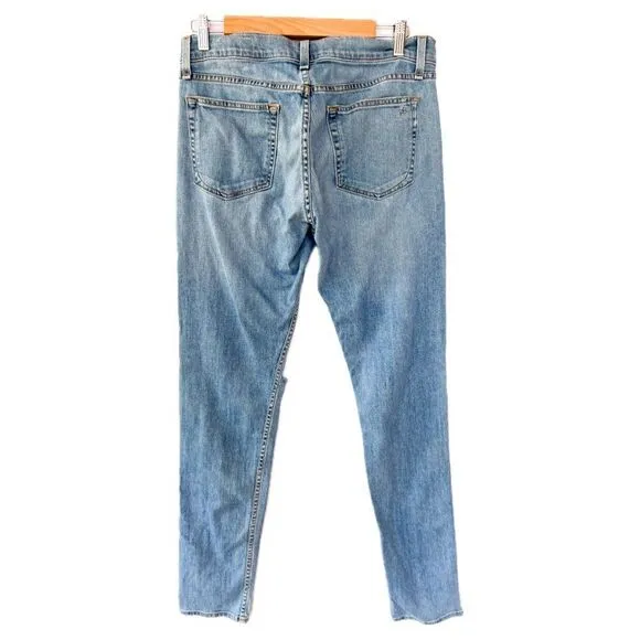Rag &amp; Bone Medium Wash Standard Issue Fit 1 Skinny Leg Distressed Denim Jeans 32
