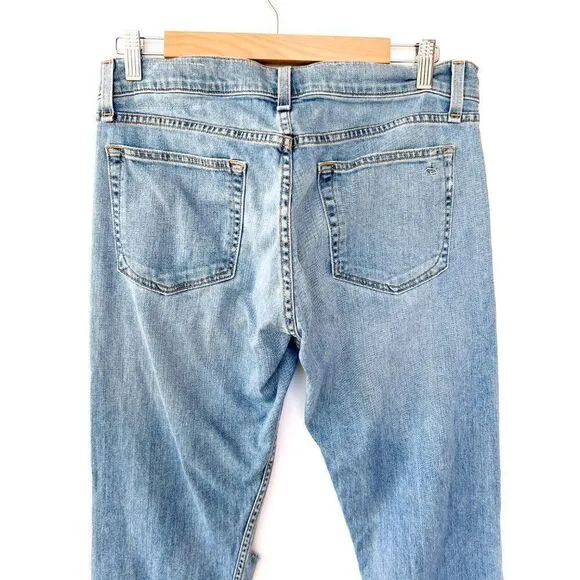 Rag &amp; Bone Medium Wash Standard Issue Fit 1 Skinny Leg Distressed Denim Jeans 32