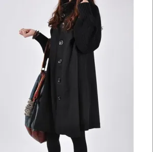 Roswitha turtleneck button-front winter coat