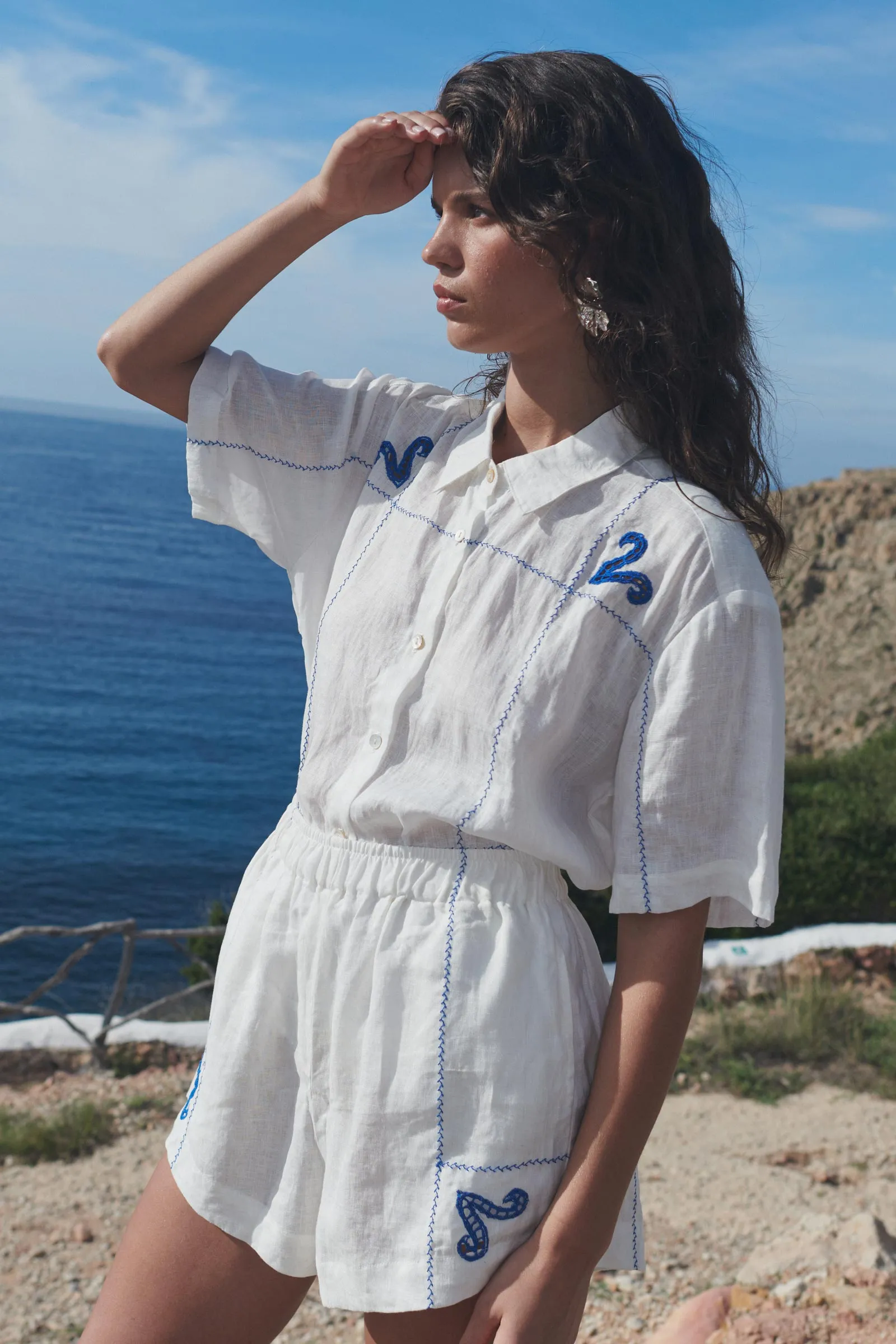 ROWIE ARIES LINEN SHIRT BONE