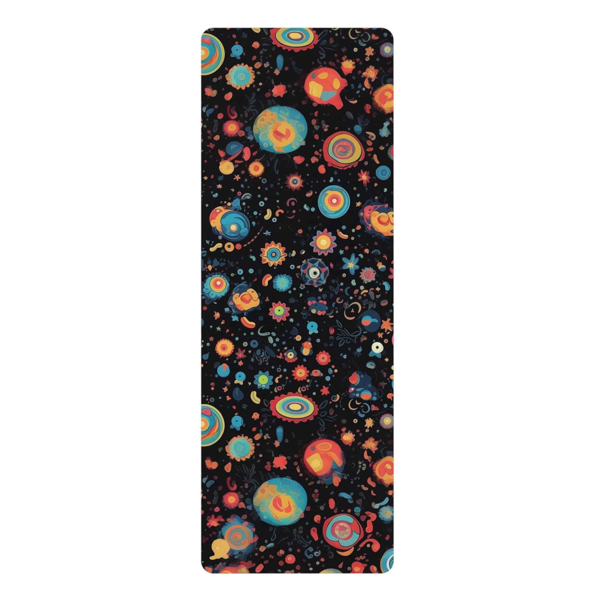 Rubber Yoga Mat- Peregrine Matsyasana 70s Sci Fi Nebula