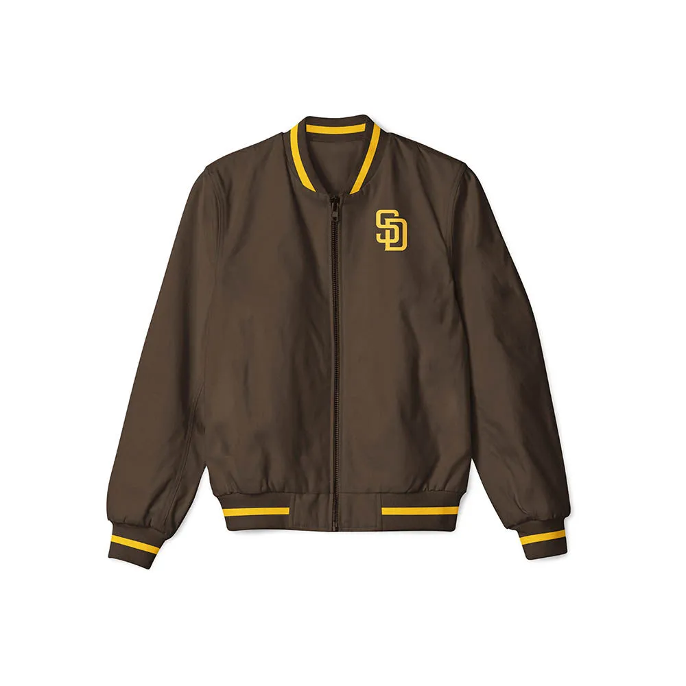 San Diego Padres Brown Bomber Jacket – Sleek Lightweight Outerwear with Classic Team Logo
