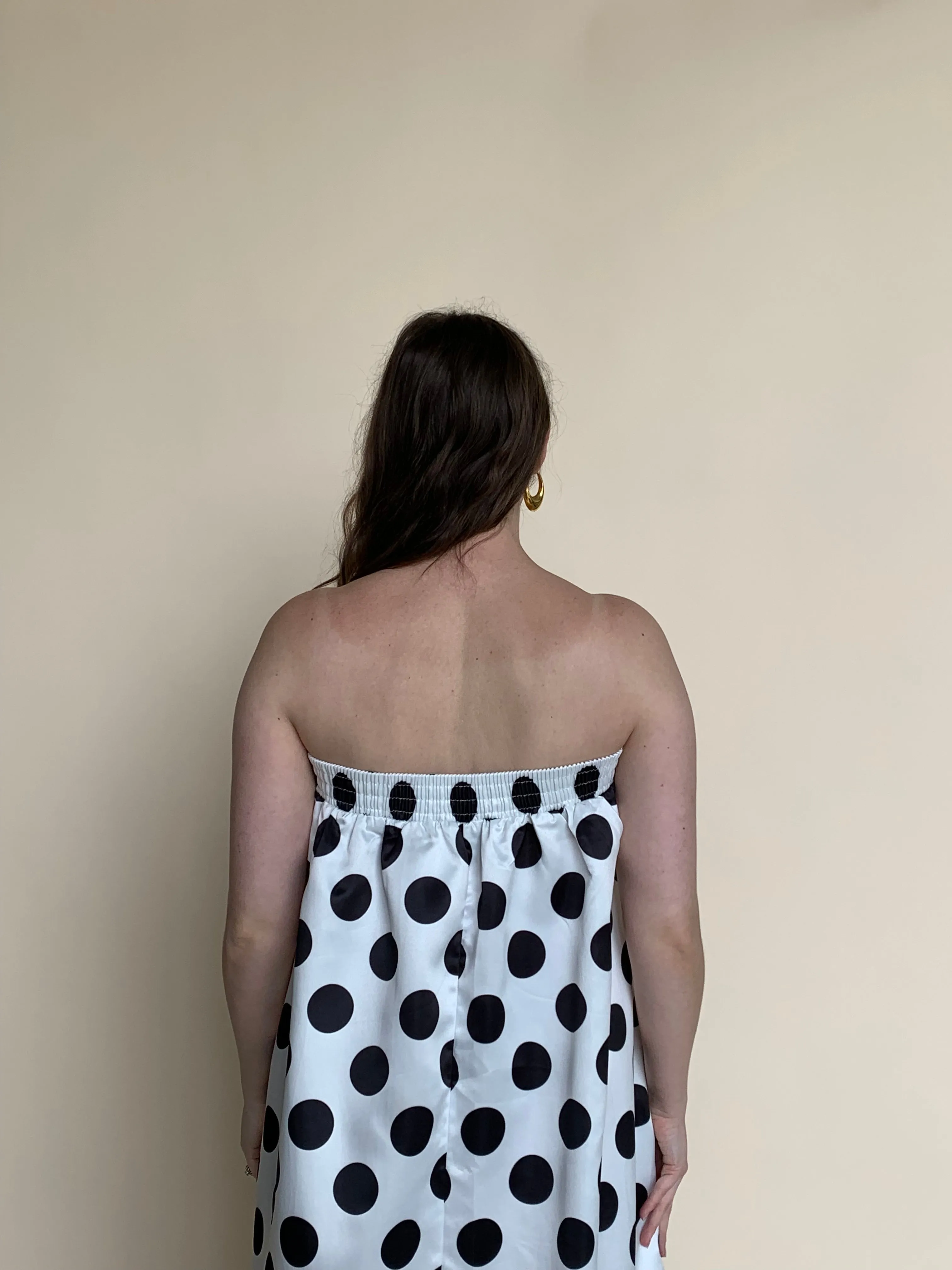 satin polka dot skirt dress