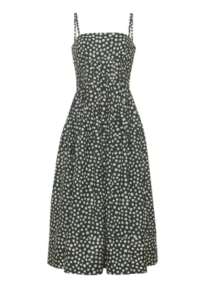 Sea Island Midi Dress (Abstract Dot Green)