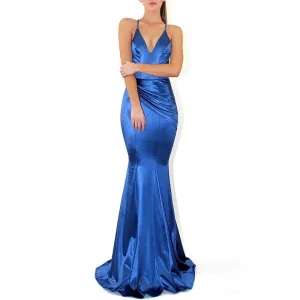 Sexy Deep V Strap Solid Color Dress
