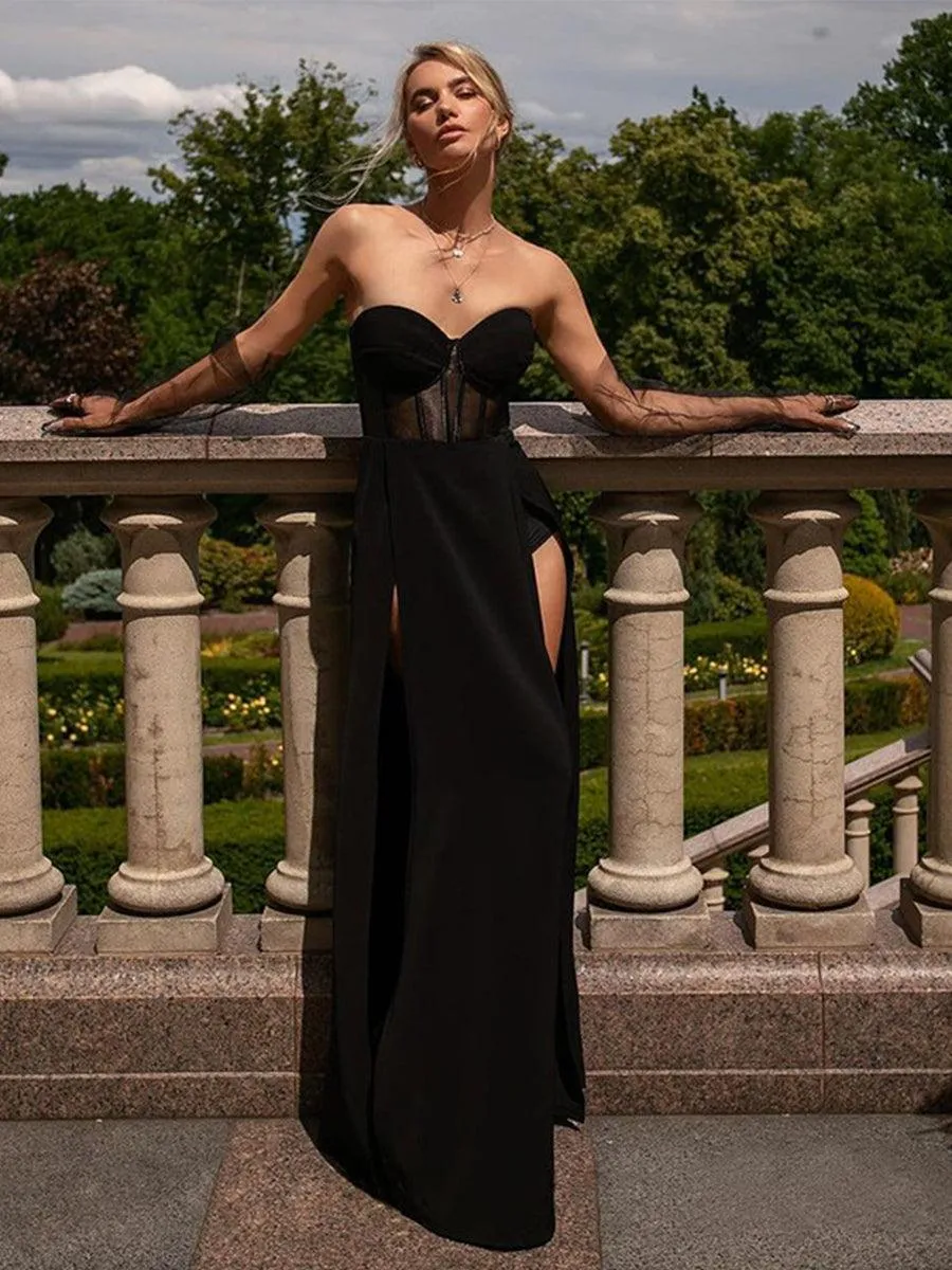 Sexy Strapless Split Party Dress MYC1018
