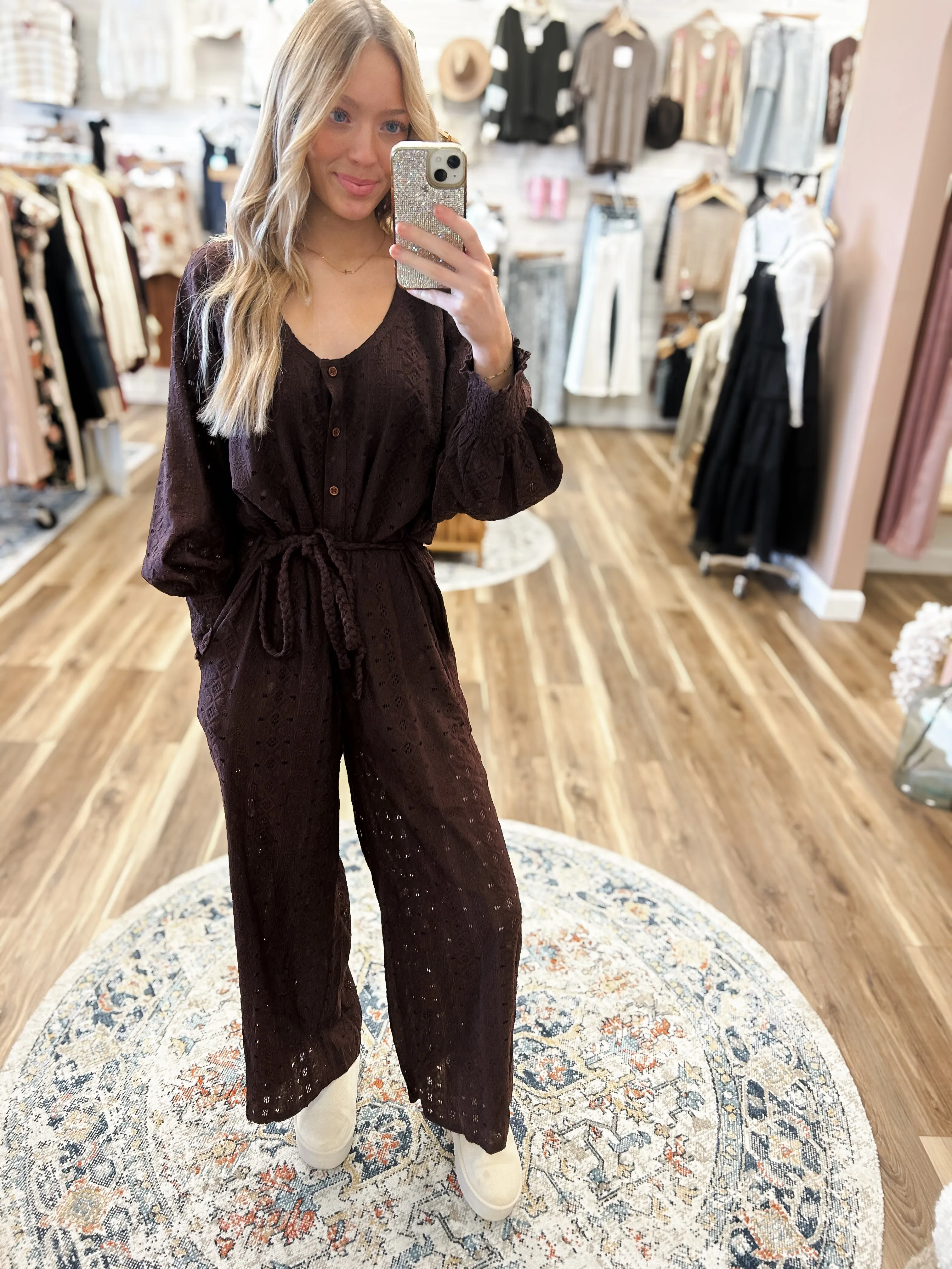 Shayla Mocha Lace Jumper