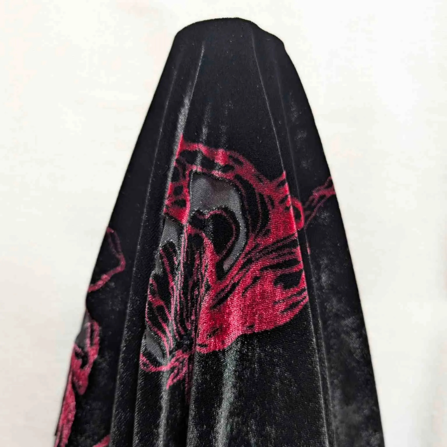 Silk Burnout Velvet, Crimson Floral