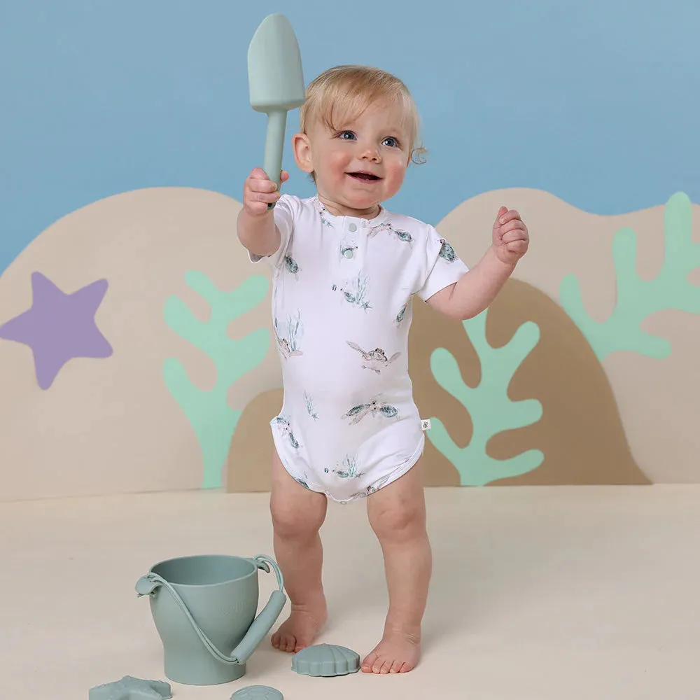 Snuggle Hunny Organic Short Sleeve Bodysuit - Turtle
