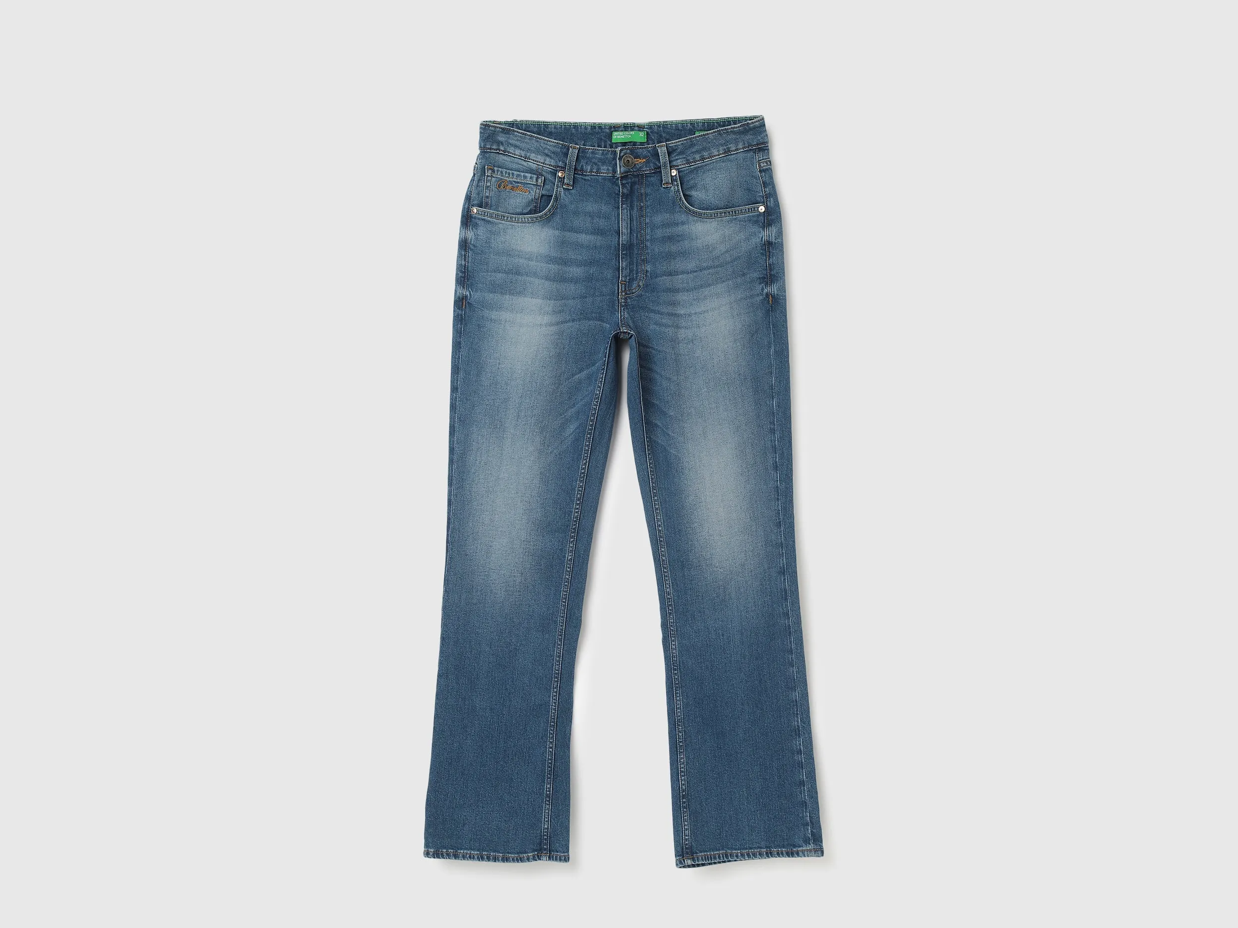 Solid Boot-Leg Fit Jeans