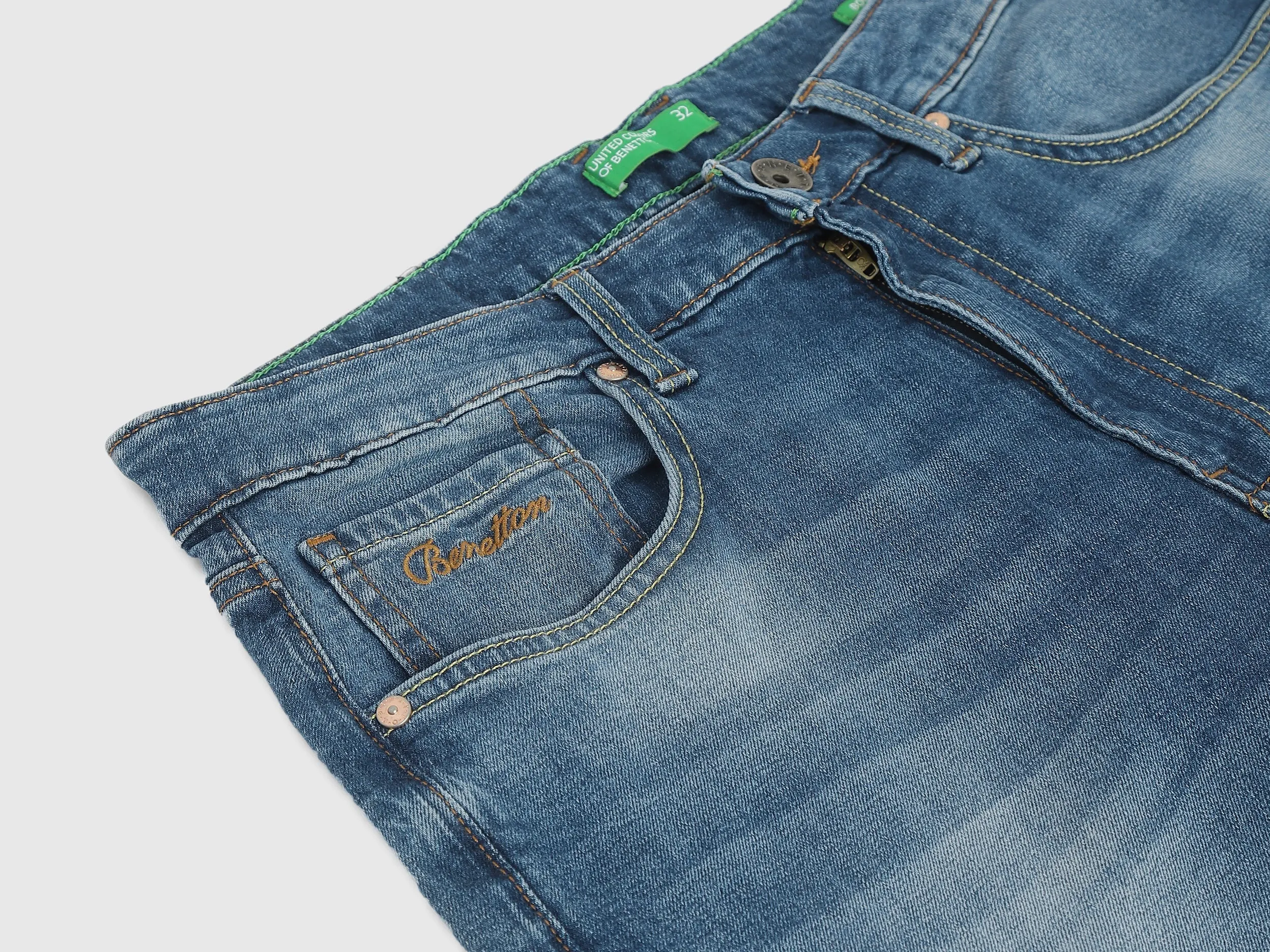 Solid Boot-Leg Fit Jeans