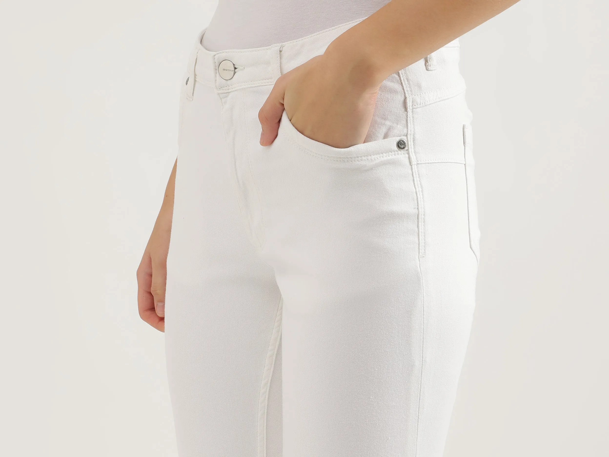 Solid Boot-Leg Fit Jeans