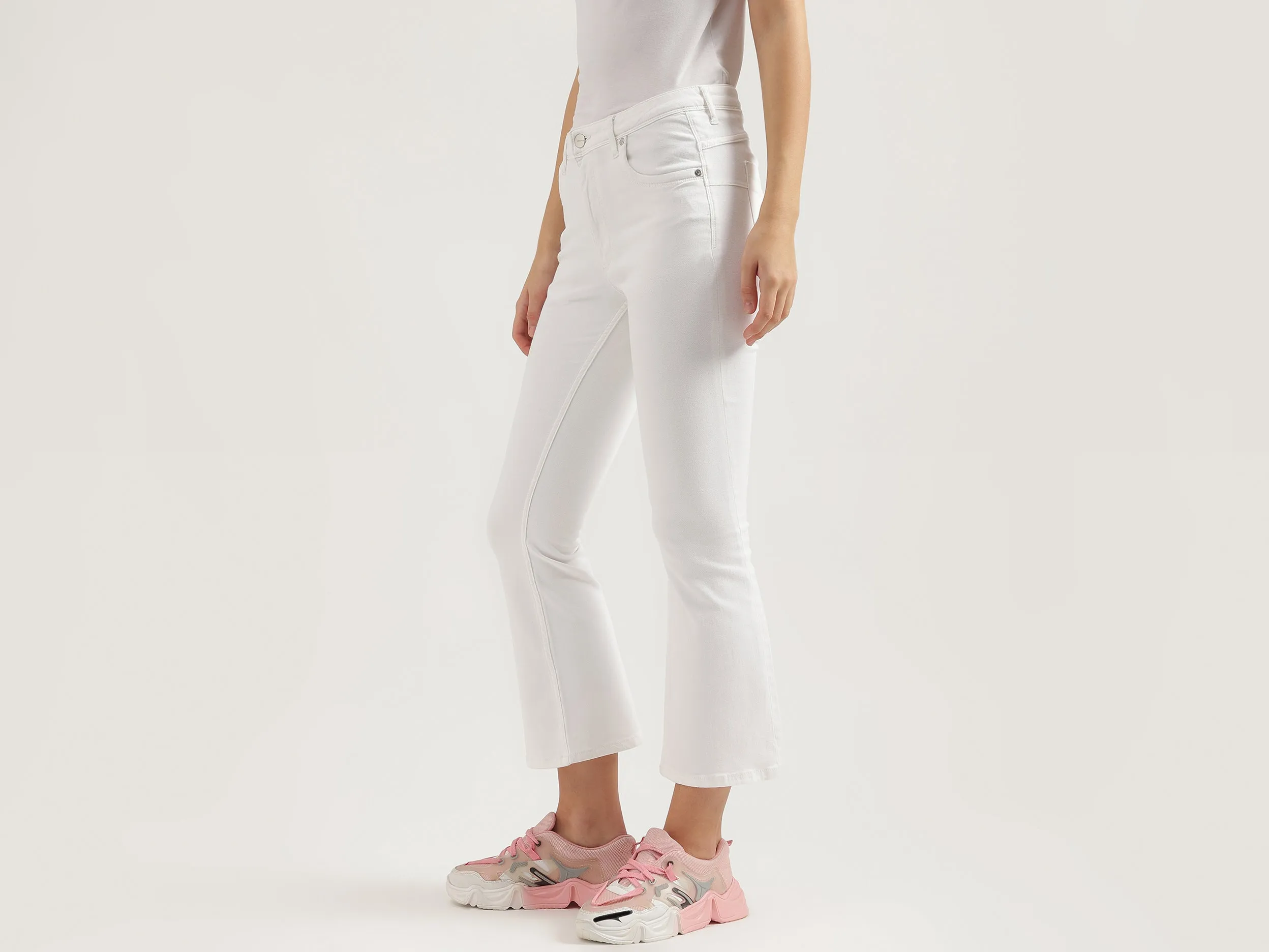 Solid Boot-Leg Fit Jeans