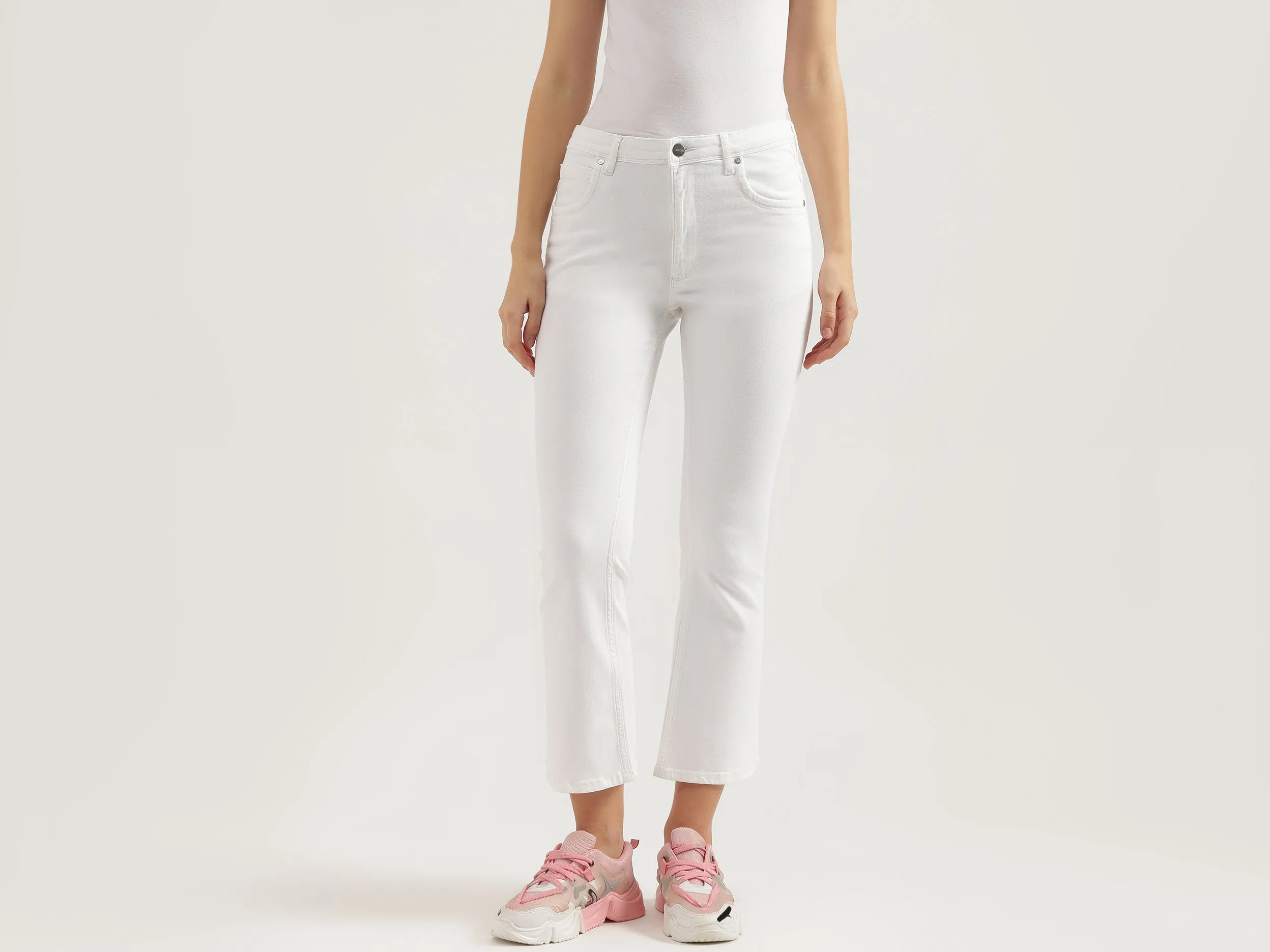 Solid Boot-Leg Fit Jeans